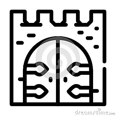 Goal of medieval castle line icon vector illustration Vector Illustration