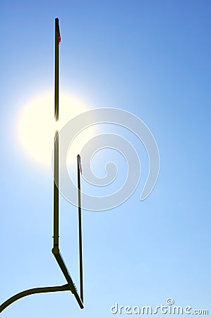 Goal Posts on American Football Field Stock Photo