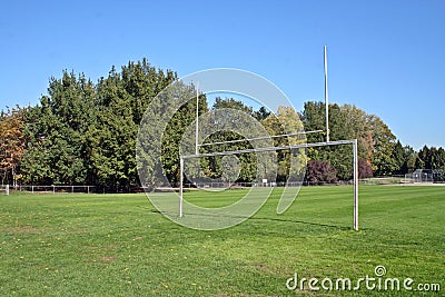 Goal Posts in a Field Stock Photo