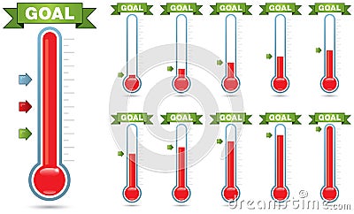 Goal Thermometer Vector Illustration