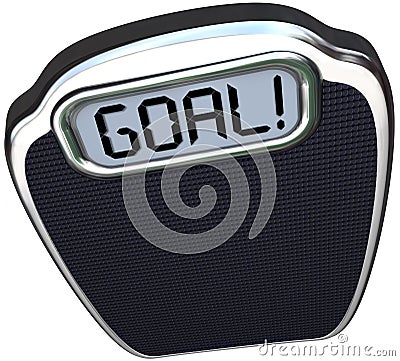 Goal Word Scale Weight Loss Target Lightweight Stock Photo