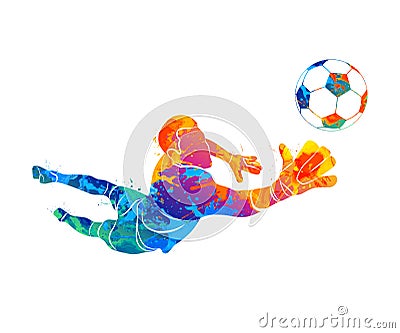 Goalkeeper, ball Abstract Vector Illustration