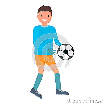 Goalkeeper ball out icon, flat style Vector Illustration