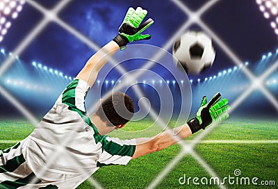 Goalkeeper on the field Stock Photo