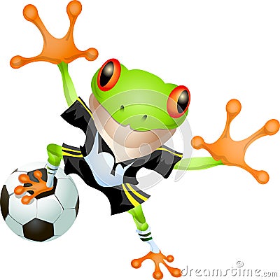 Goalkeeper frog Vector Illustration