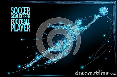 Goalkeeper poly soccer Vector Illustration