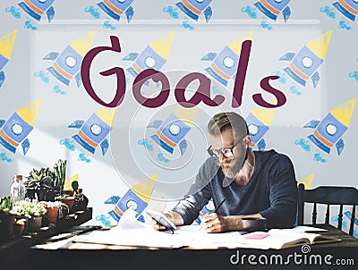 Goals Aim Aspiration Dreams Inspiration Target Concept Stock Photo