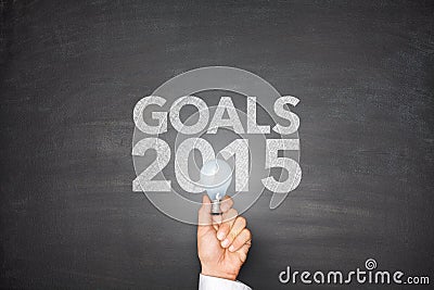 Goals 2015 on blackboard Stock Photo