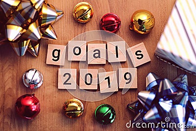 Goals 2019 with colorful decoration Stock Photo