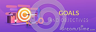 Goals concept banner header Vector Illustration