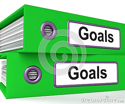 Goals Folders Show Direction Aspirations And Targets Stock Photo