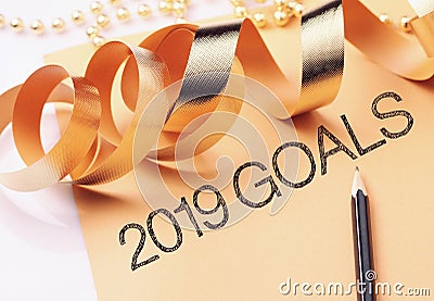 Goals 2019 with gold decoration Stock Photo