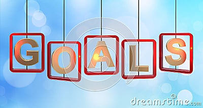 Goals letters hanging Stock Photo