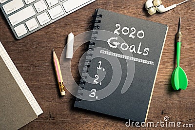 2020 Goals on the Desk Stock Photo