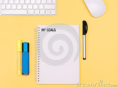 Goals planner Top view photo Editorial Stock Photo
