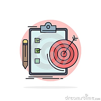 goals, report, analytics, target, achievement Flat Color Icon Vector Vector Illustration