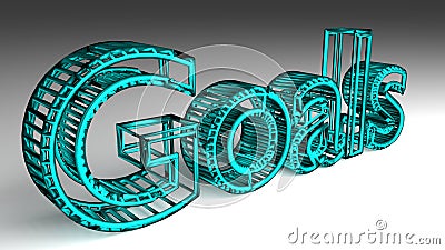 Goals sign in turquoise and glossy letters Stock Photo