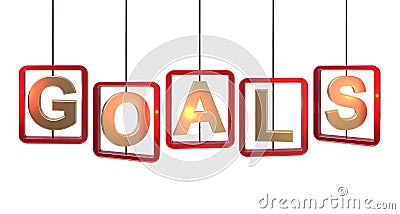 Goals letters hanging Stock Photo