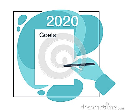 2020 goals wishlist template Vector Illustration