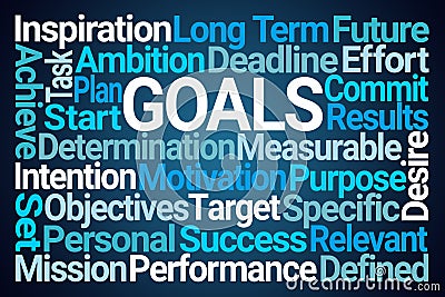 Goals Word Cloud Stock Photo