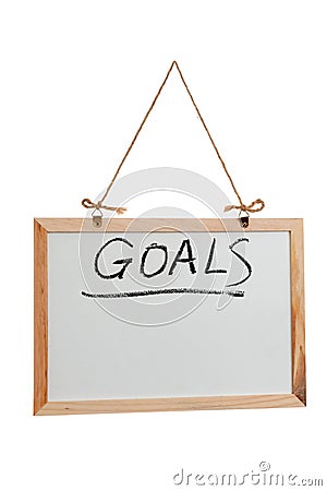 Goals word on white board Stock Photo