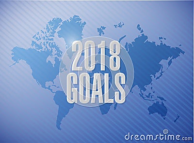 goals 2018 world map sign illustration design Cartoon Illustration