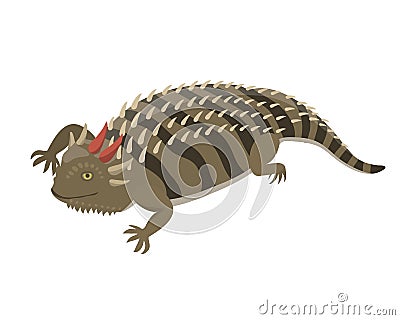 Goanna lizard reptile isolated vector illustration. Vector Illustration