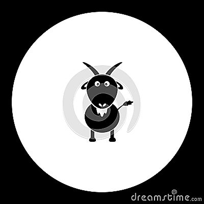 Goat cartoon simple silhouette black icon eps10 Vector Illustration