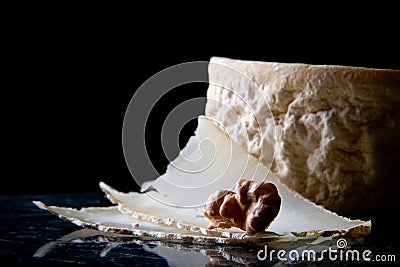 Goat cheese and walnut Stock Photo