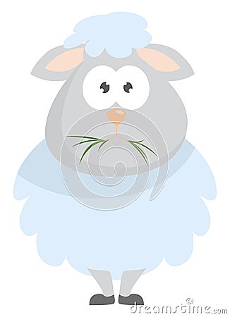 Goat eating grass ,illustration,vector Vector Illustration