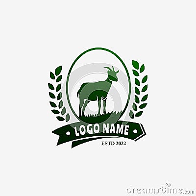 goat farm logo Vector Illustration