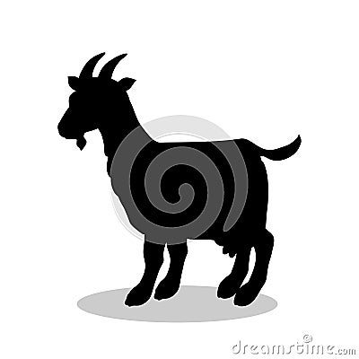 Goat farm mammal black silhouette animal Vector Illustration