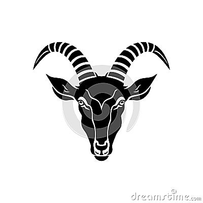 Goat head Logo of animal face Clipart Vector Illustration