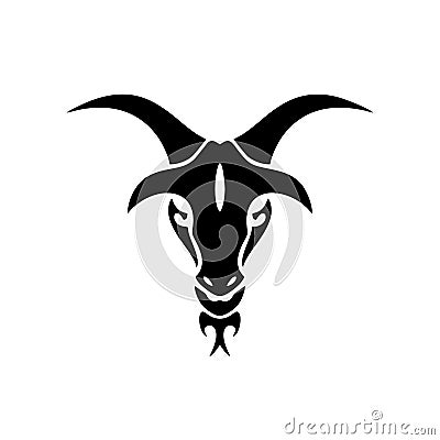 Goat head logo icon isolated on white background from cleaning collectio, goat logo, farm logo, Goat logo vector, animal head icon Vector Illustration