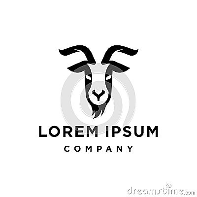 Goat head logo icon design in trendy mascot style illustration Vector Illustration