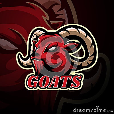 Goat mascot sport esport logo design Vector Illustration