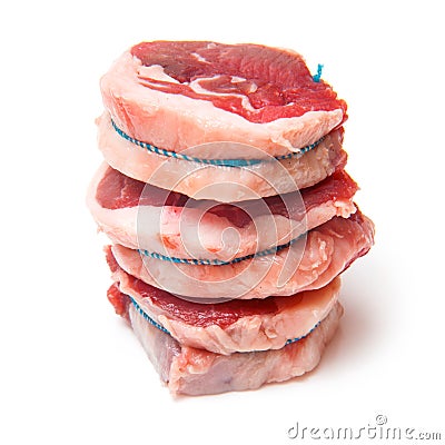 Goat Meat Noisettes or Fillet Rounds Stock Photo