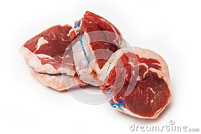 Goat Meat Noisettes or Fillet Rounds Stock Photo