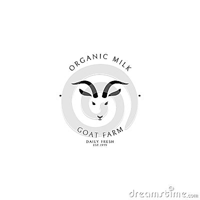 Goat milk. Dairy farm. Logo template Vector Illustration