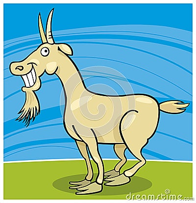 Goat with toothy smile Vector Illustration