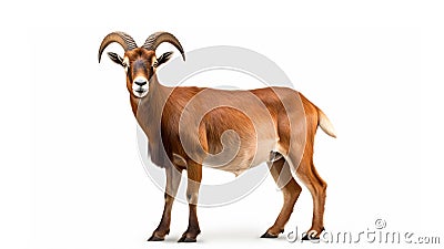 Goat Urial isolated on white background. generative ai Stock Photo