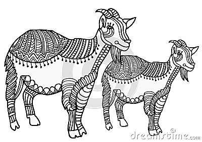 Goats Vector Illustration