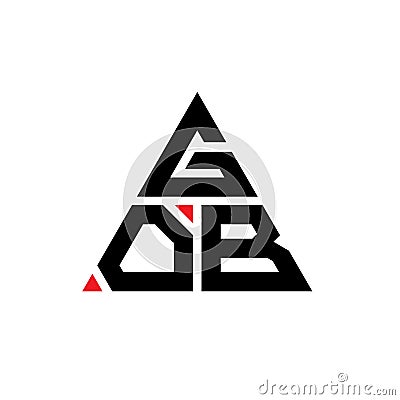 GOB triangle letter logo design with triangle shape. GOB triangle logo design monogram. GOB triangle vector logo template with red Vector Illustration