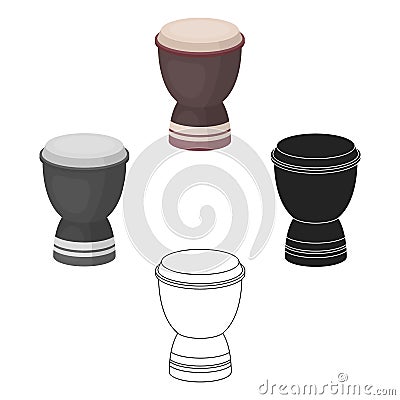 Goblet drum icon in cartoon style isolated on white background. Turkey symbol stock vector illustration. Vector Illustration