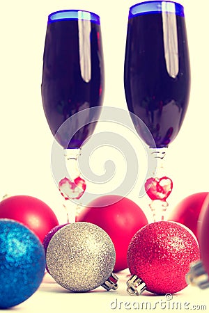 Goblet, wine, spirits for Christmas Stock Photo