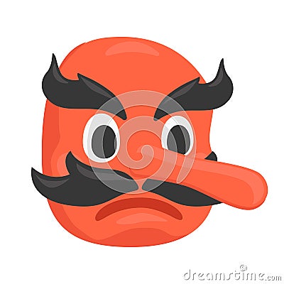 Goblin Emoji Icon Illustration. Red Mask Vector Symbol Emoticon Design Doodle Vector. Vector Illustration