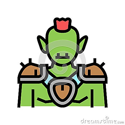 goblin fairy tale color icon vector illustration Cartoon Illustration