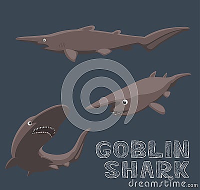 Goblin Shark Cartoon Vector Illustration Vector Illustration