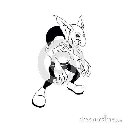 goblin. Vector illustration decorative background design Cartoon Illustration