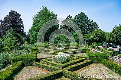 Goch, North Rhine-Westphalia - The city park of Karl Baum with green decorations Editorial Stock Photo